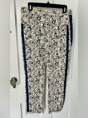 Isabel Marant Floral Straight Jeans in Cream, Blue